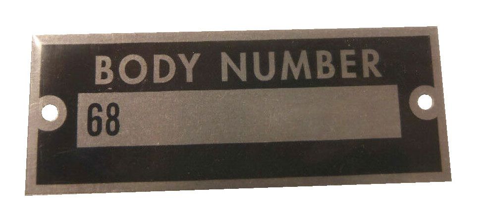 VI68-18651 - 1936 BODY NUMBER PLATE
